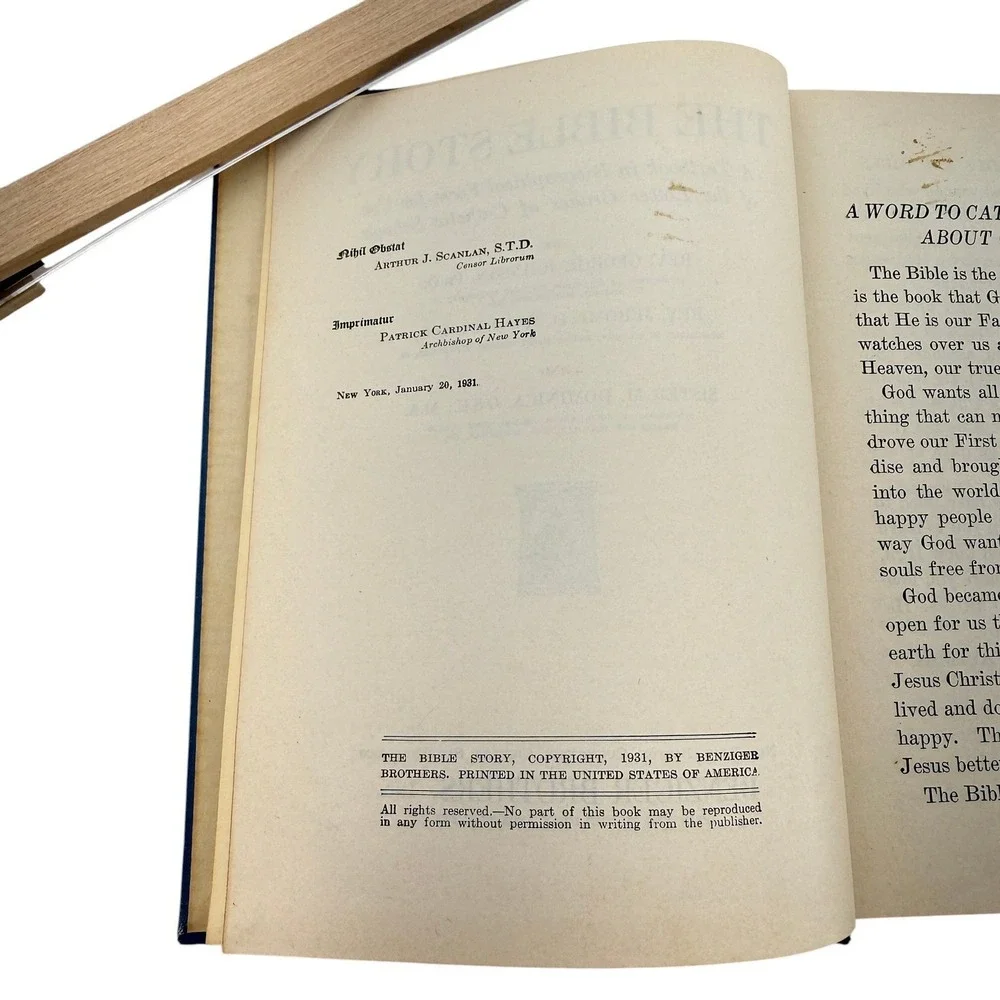 Benziger Brothers The Bible Story 1931 Catholic Textbook Illustrated Lower Grade